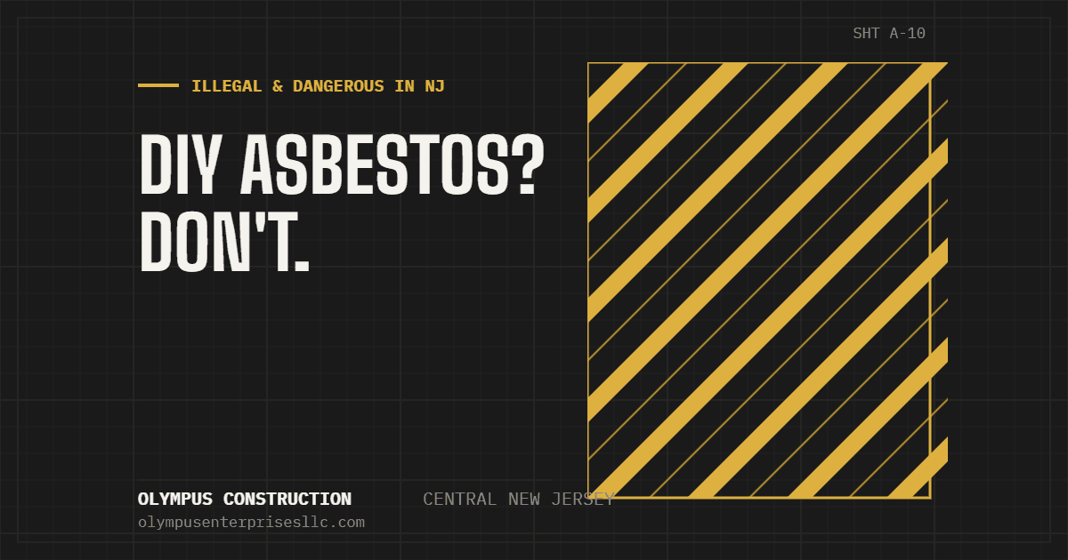 Why DIY Asbestos Removal Is Illegal (and Dangerous) in Most NJ Scenarios — Olympus Construction, Central New Jersey